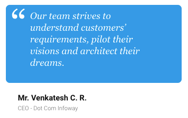 Message of CEO - Dot Com Infoway