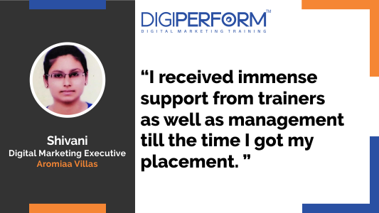Supported by Trainers & Management to Placement – Shivani