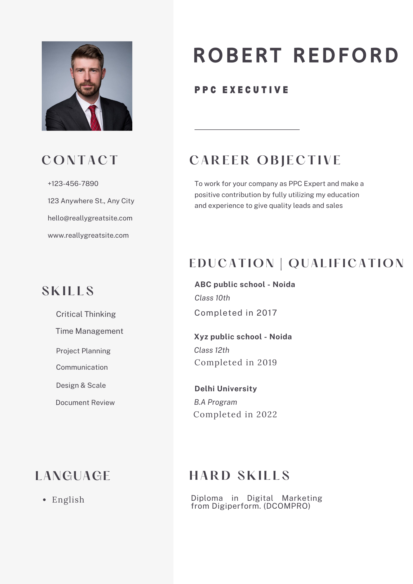 Template For PPC Job