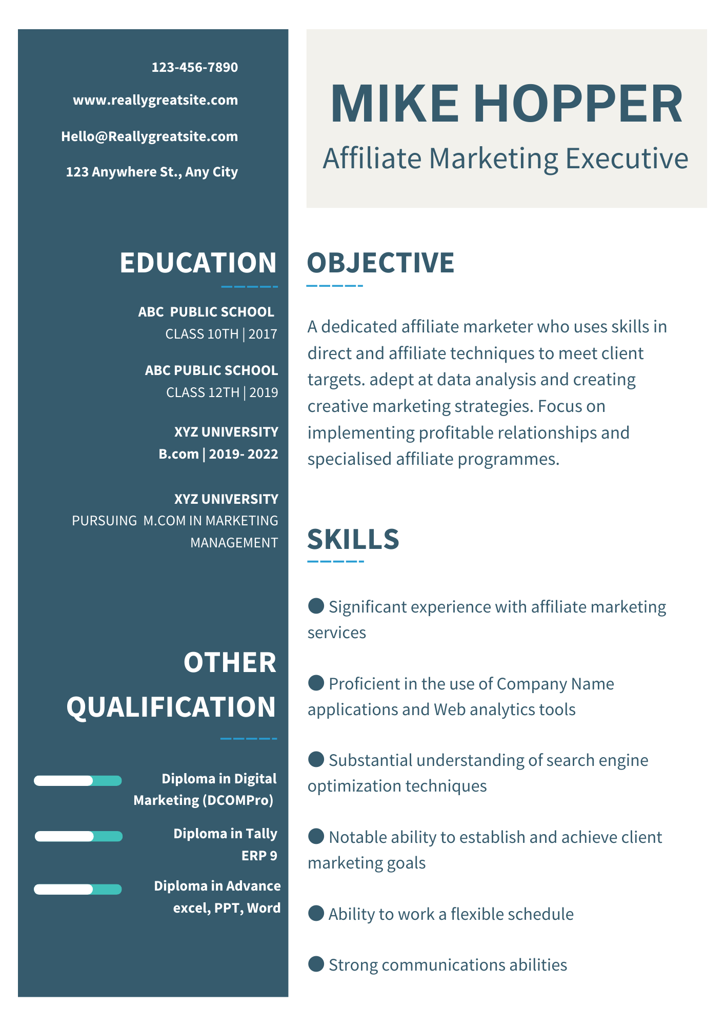 Template For Affiliate Marketing Job