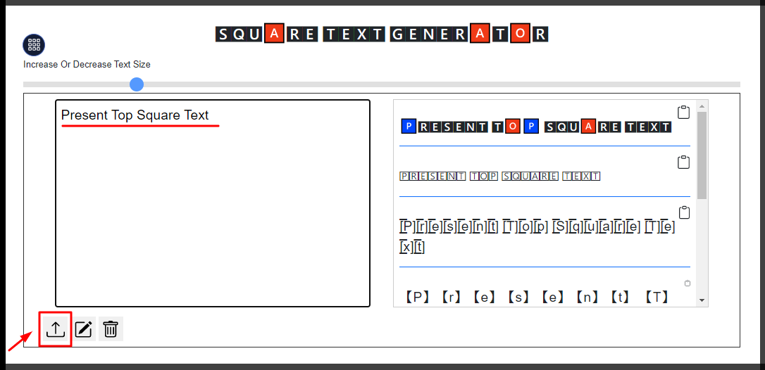 Square text generator