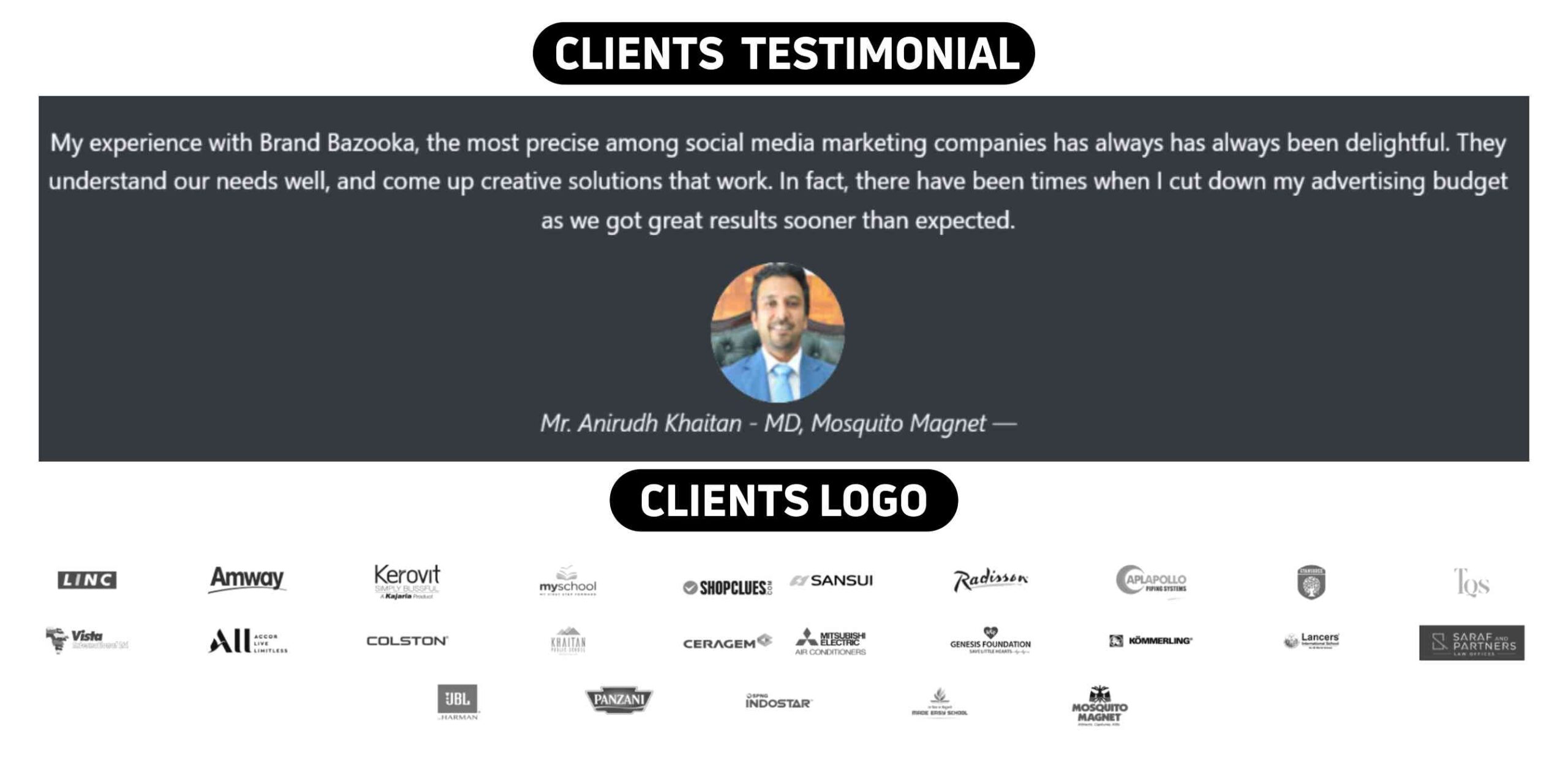 BrandBazooka Gurgaon Clients Testimonial & Logos