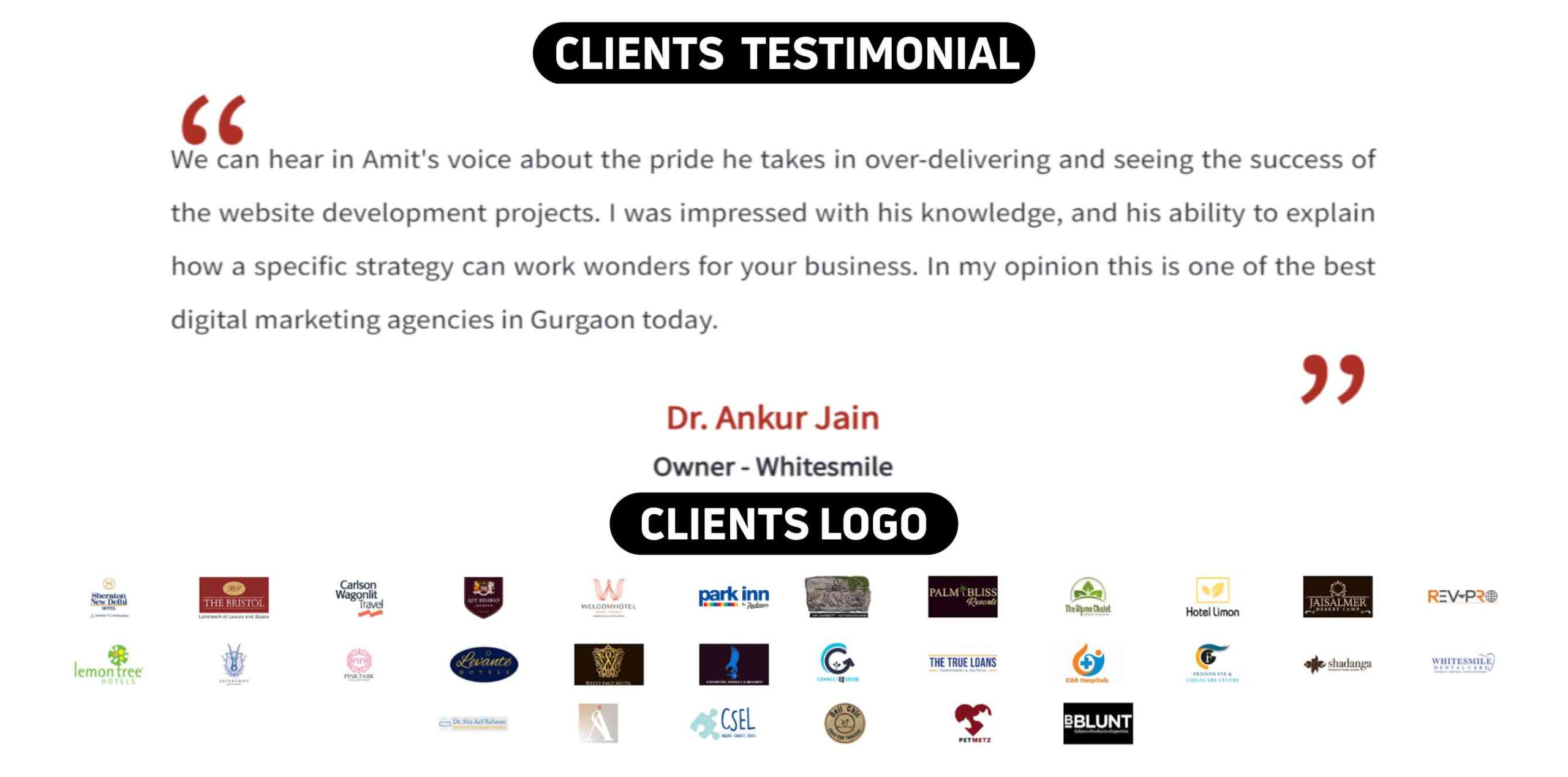 AmitKK Gurgaon Clients Testimonial & Logos