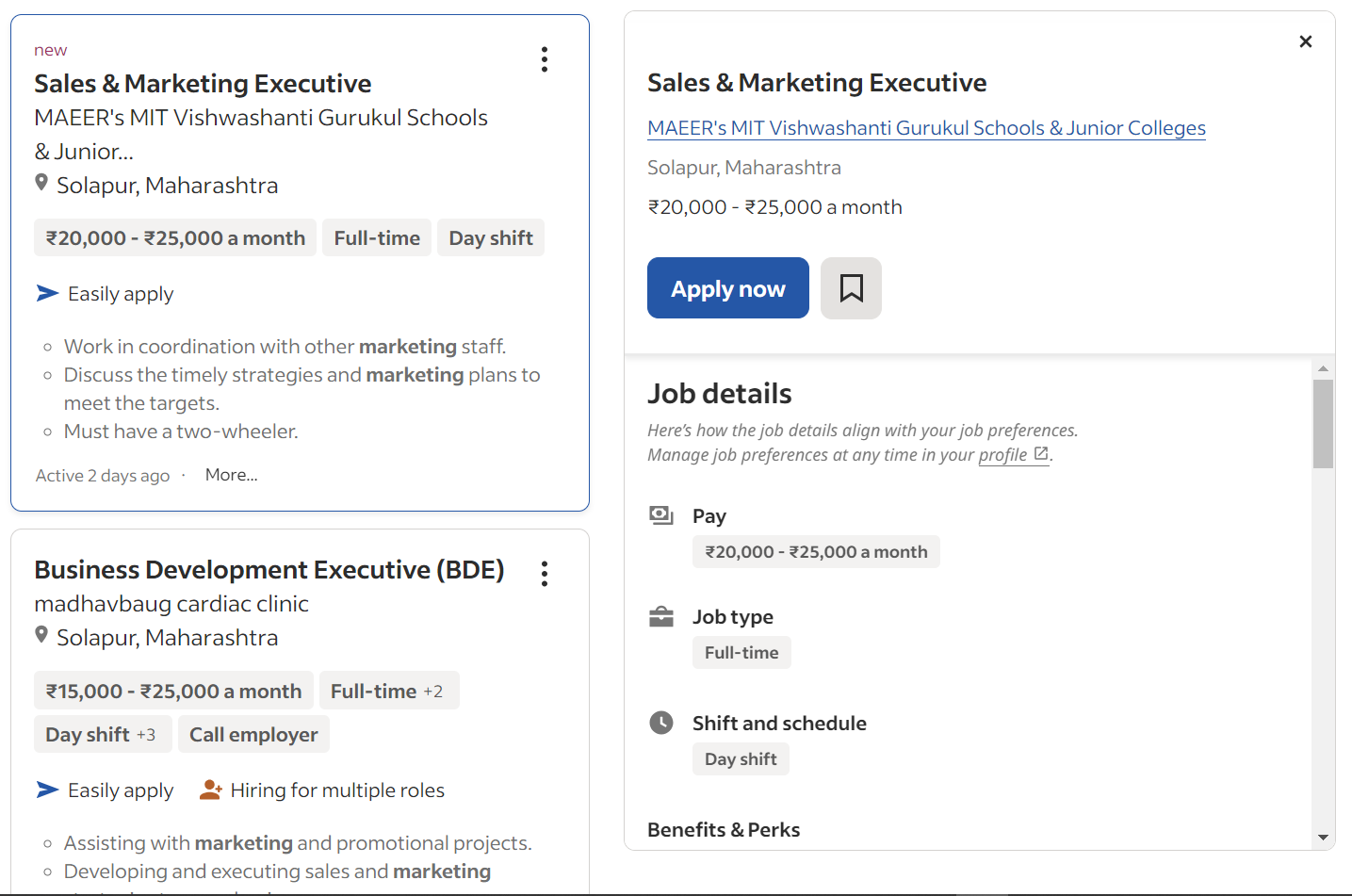 Indeed Digital Marketing jobs in Solapur 