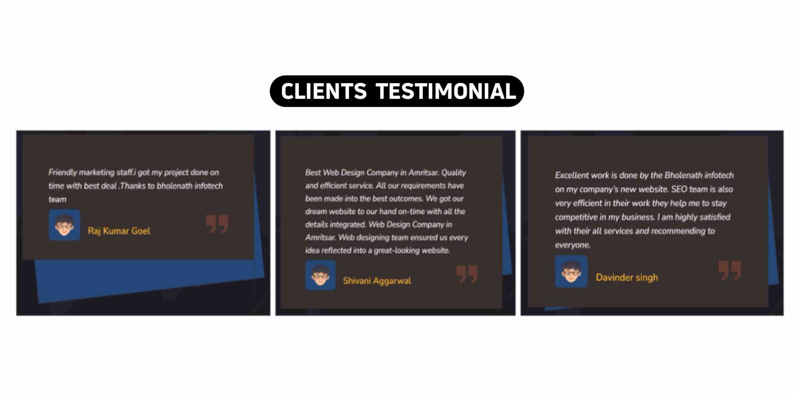Bholenath Infotech Amritsar Clients Testimonials & Logos