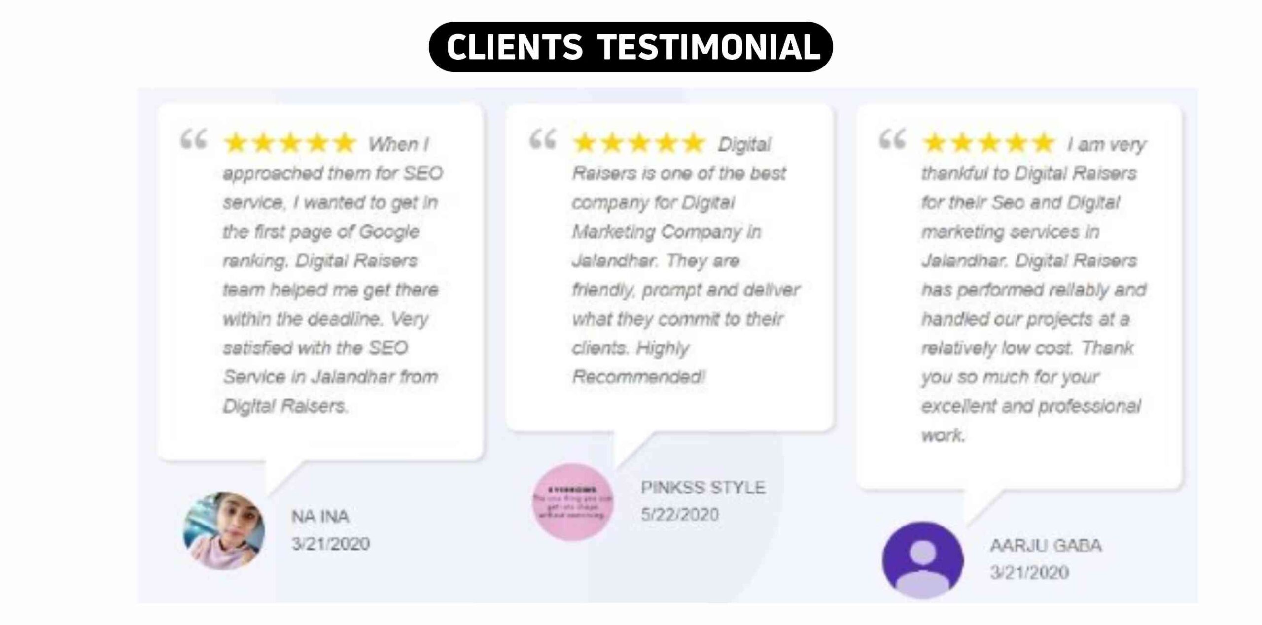 Digital Raisers Amritsar Clients Testimonials & Logos 