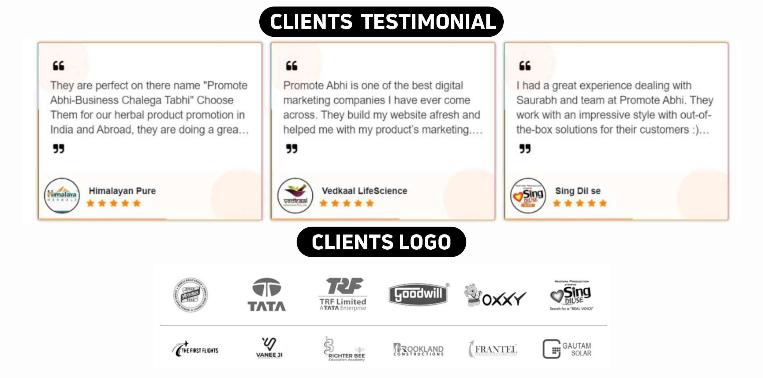 Promote Abhi Amritsar Clients Testimonials & Logos