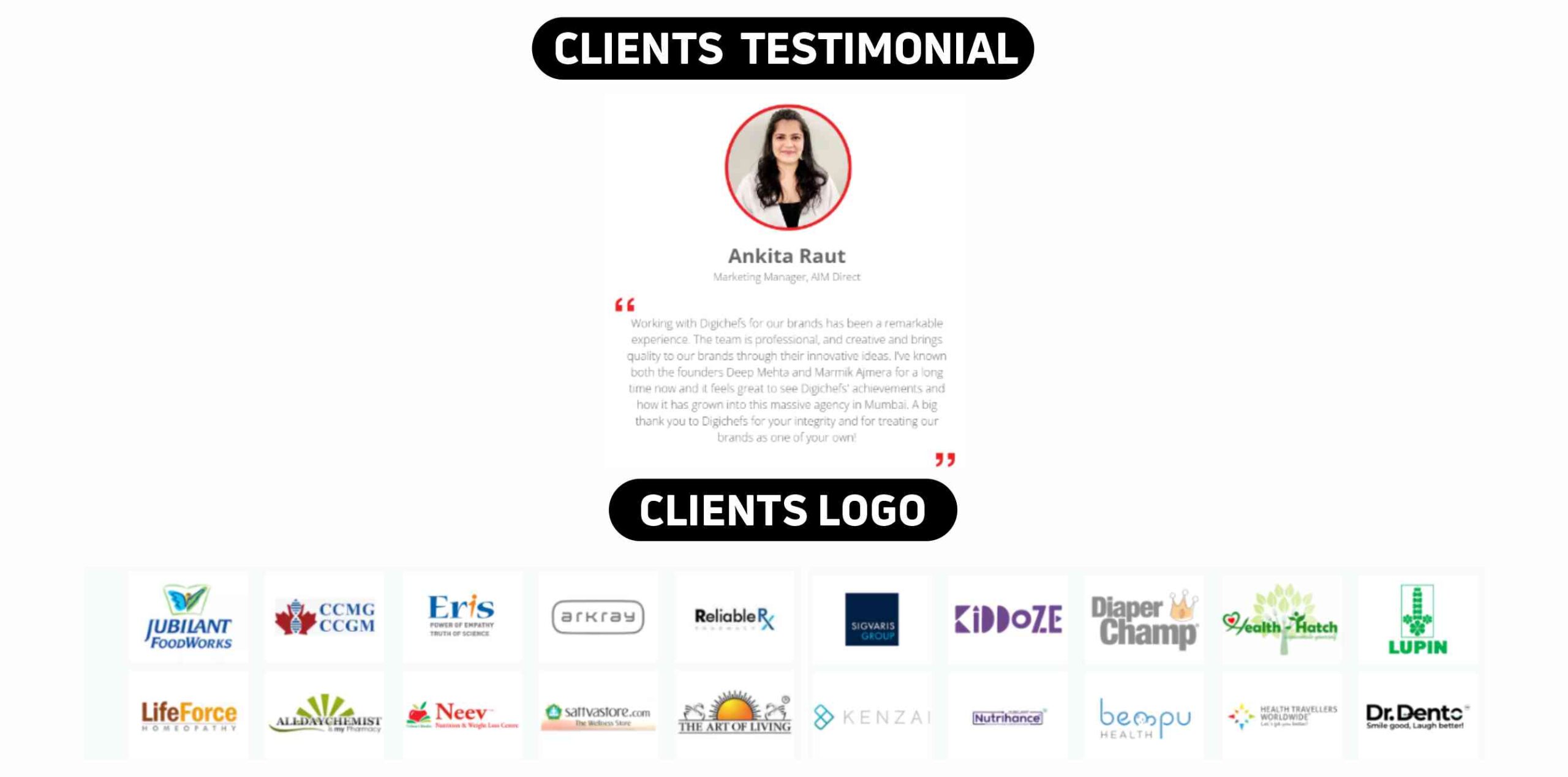 Digichefs Clients Testimonial & Logo