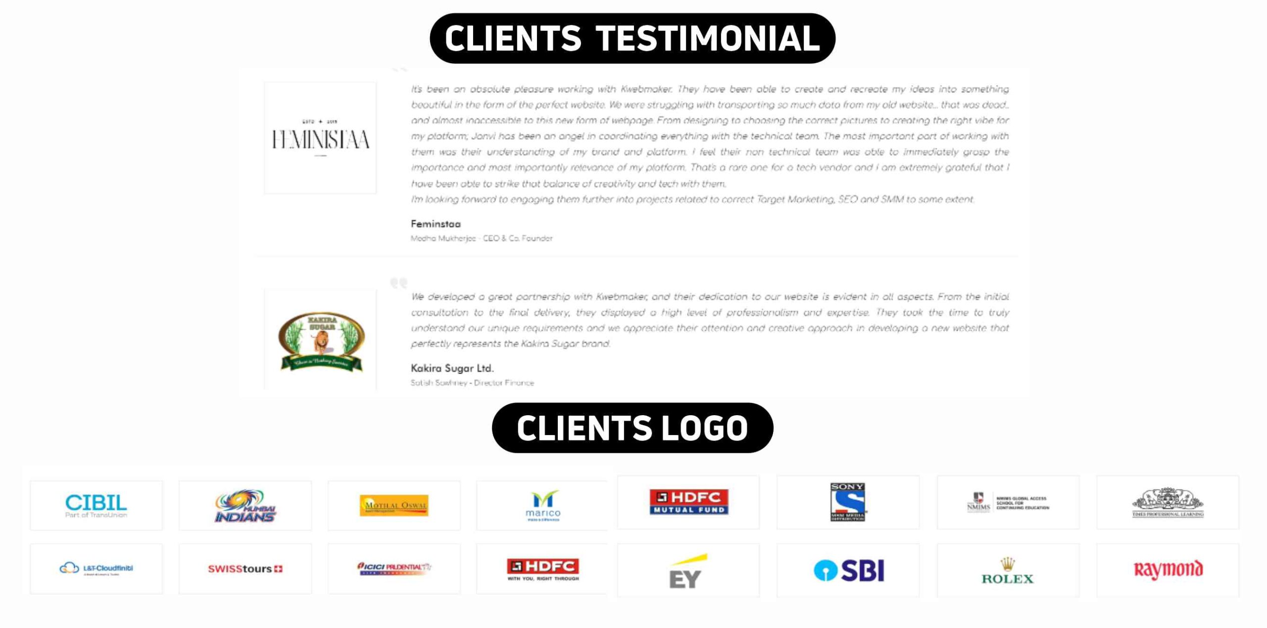 Kwebmaker Digital Clients Testimonial & Logo