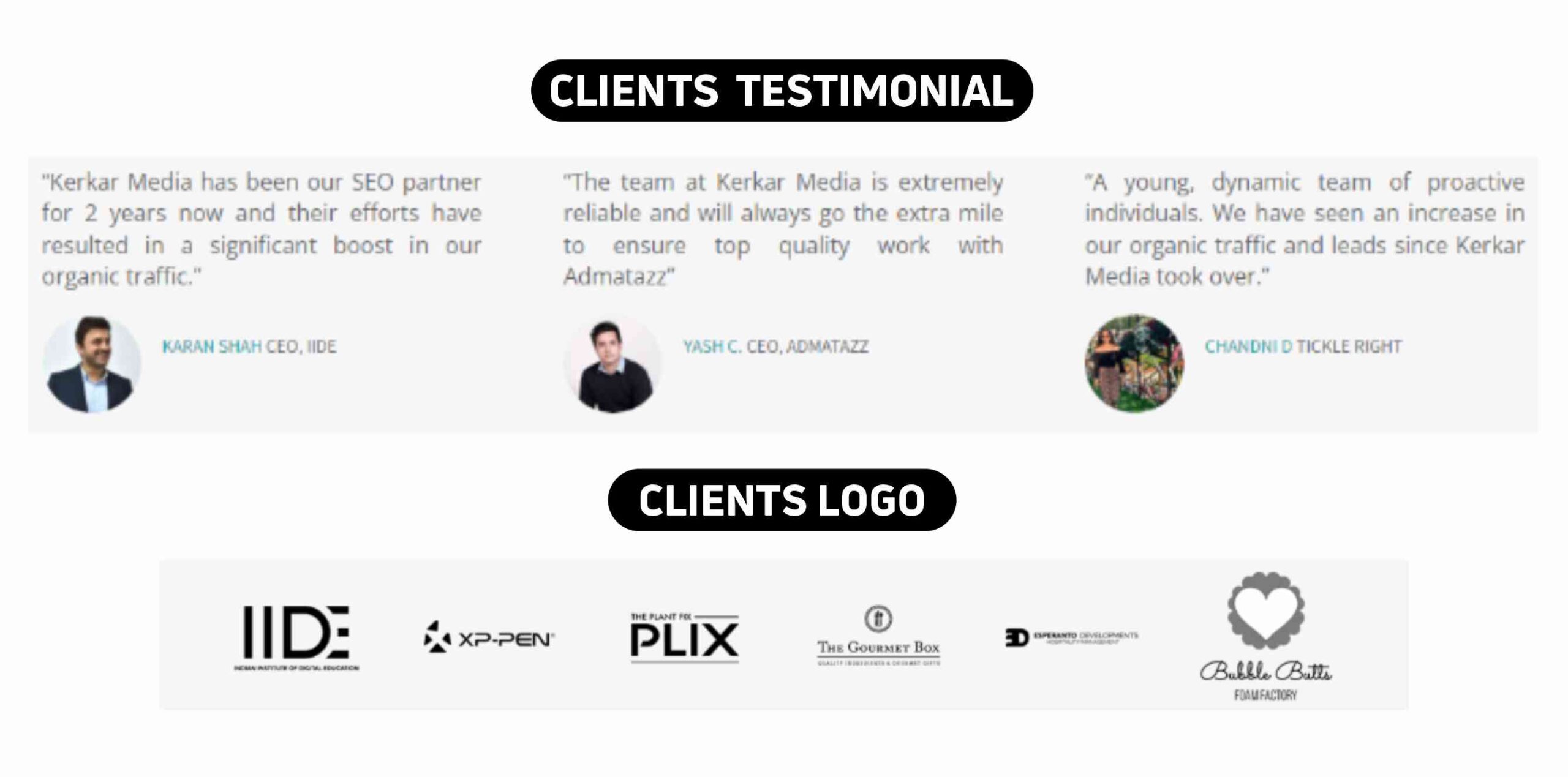 Kerkar Media Clients Testimonial & Logo