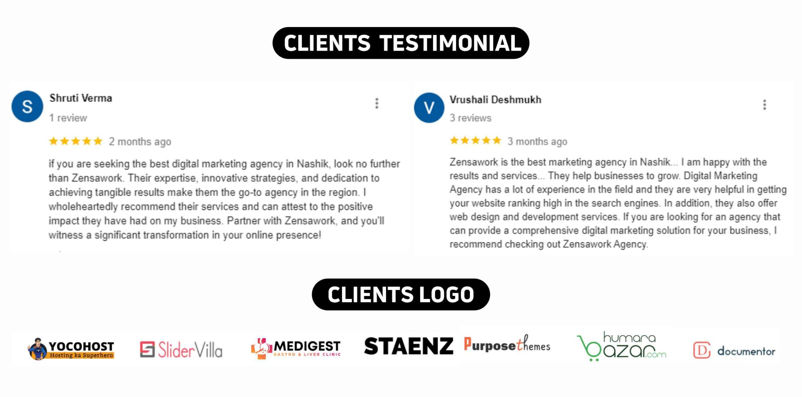 Zensawork Client Testimonial & Logos