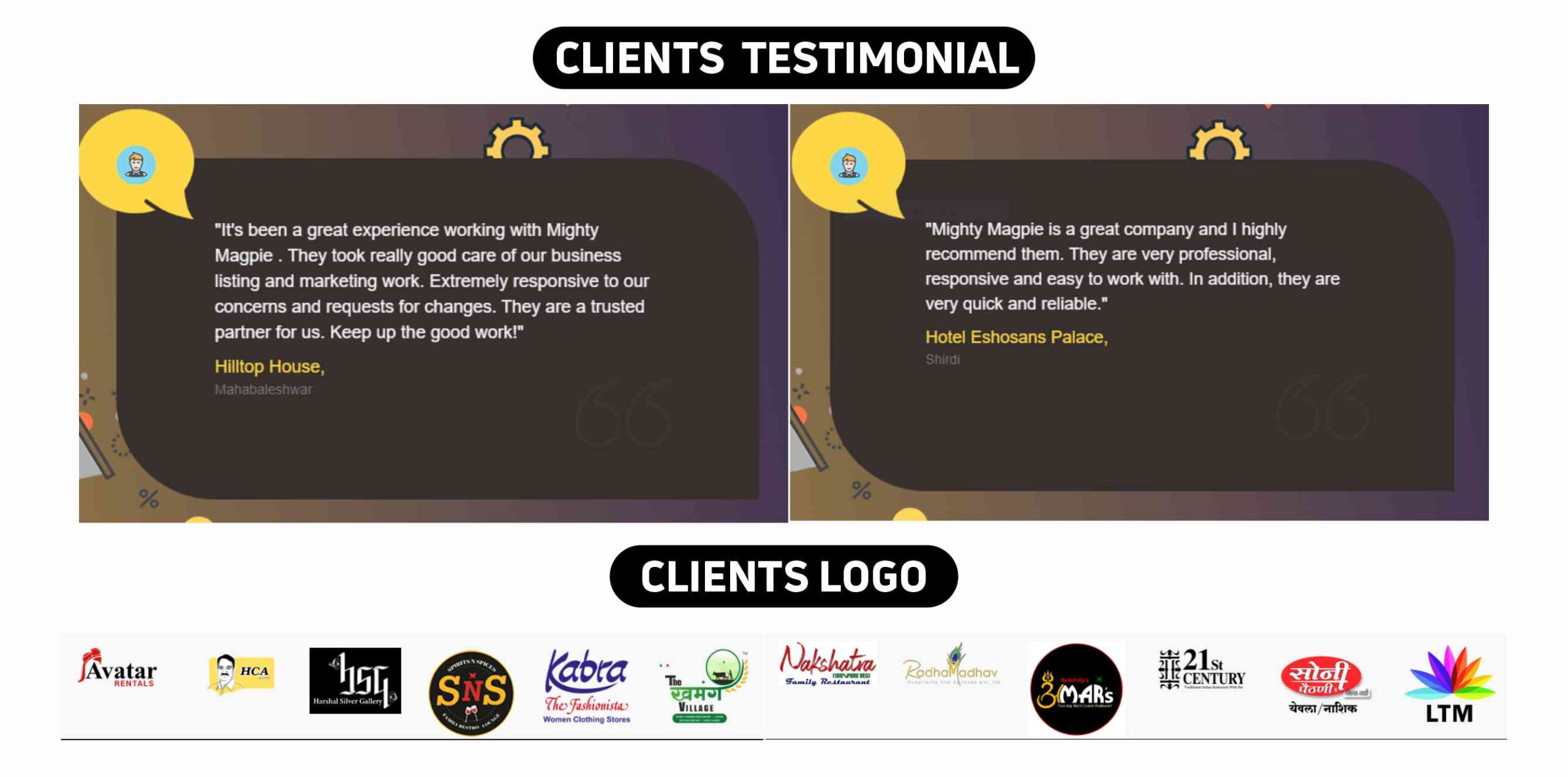 Mighty Magpie Client Testimonial & Logos