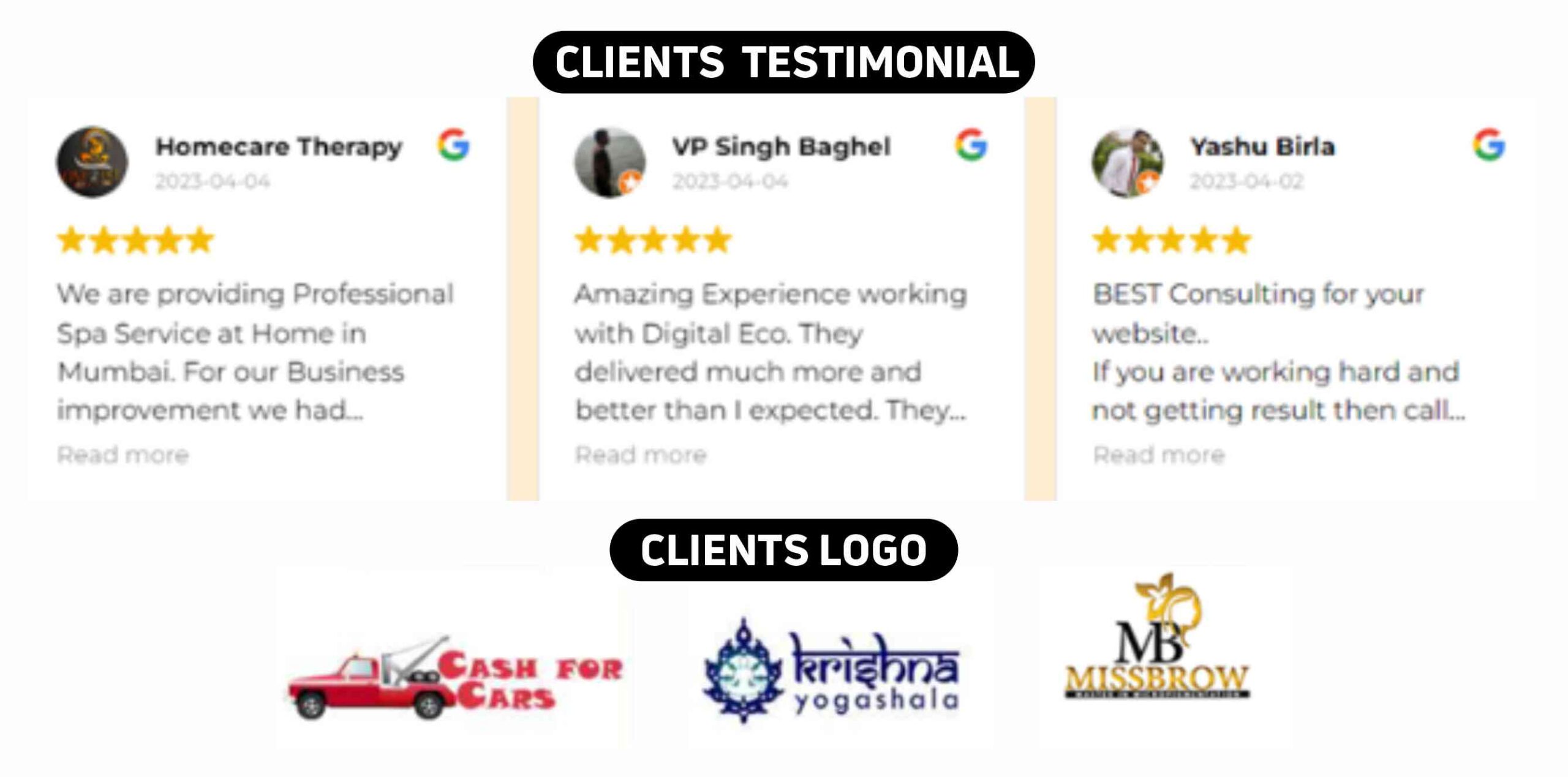 Digital Eco SEO Experts LLP Client testimonial & Logo 