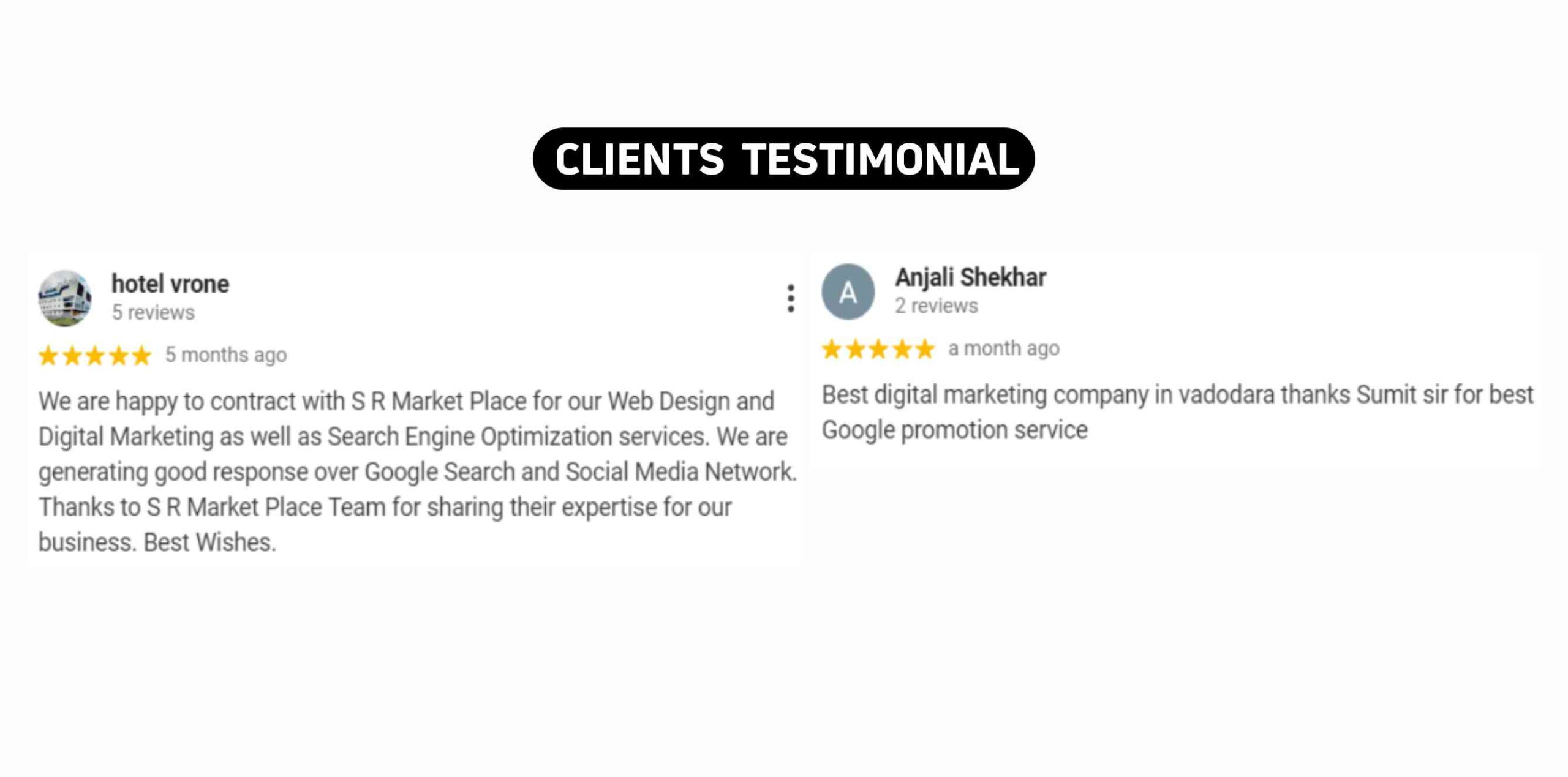 SR MarketPlace Client testimonial 