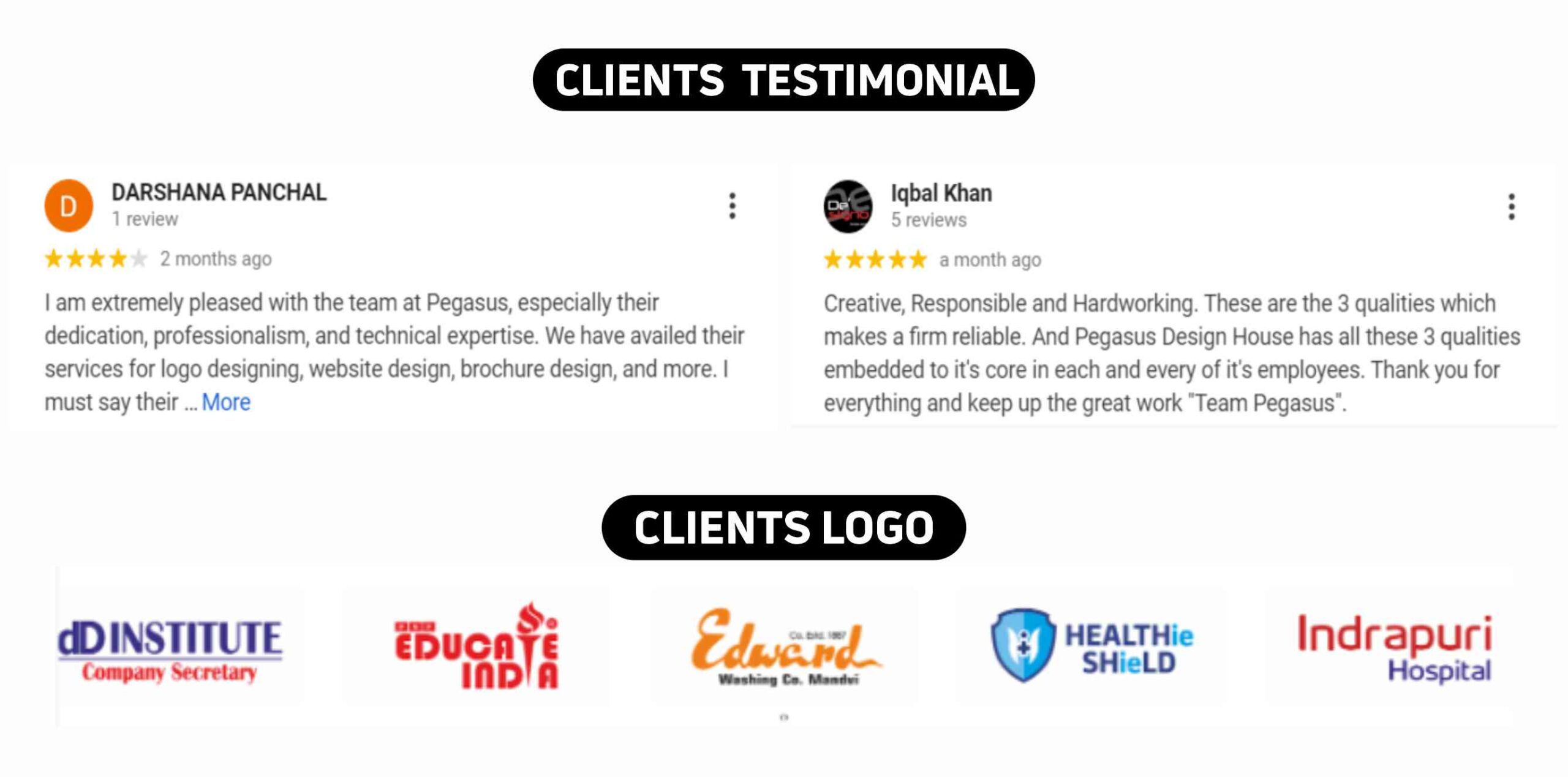 Pegasus Design House Client testimonial & Logo 