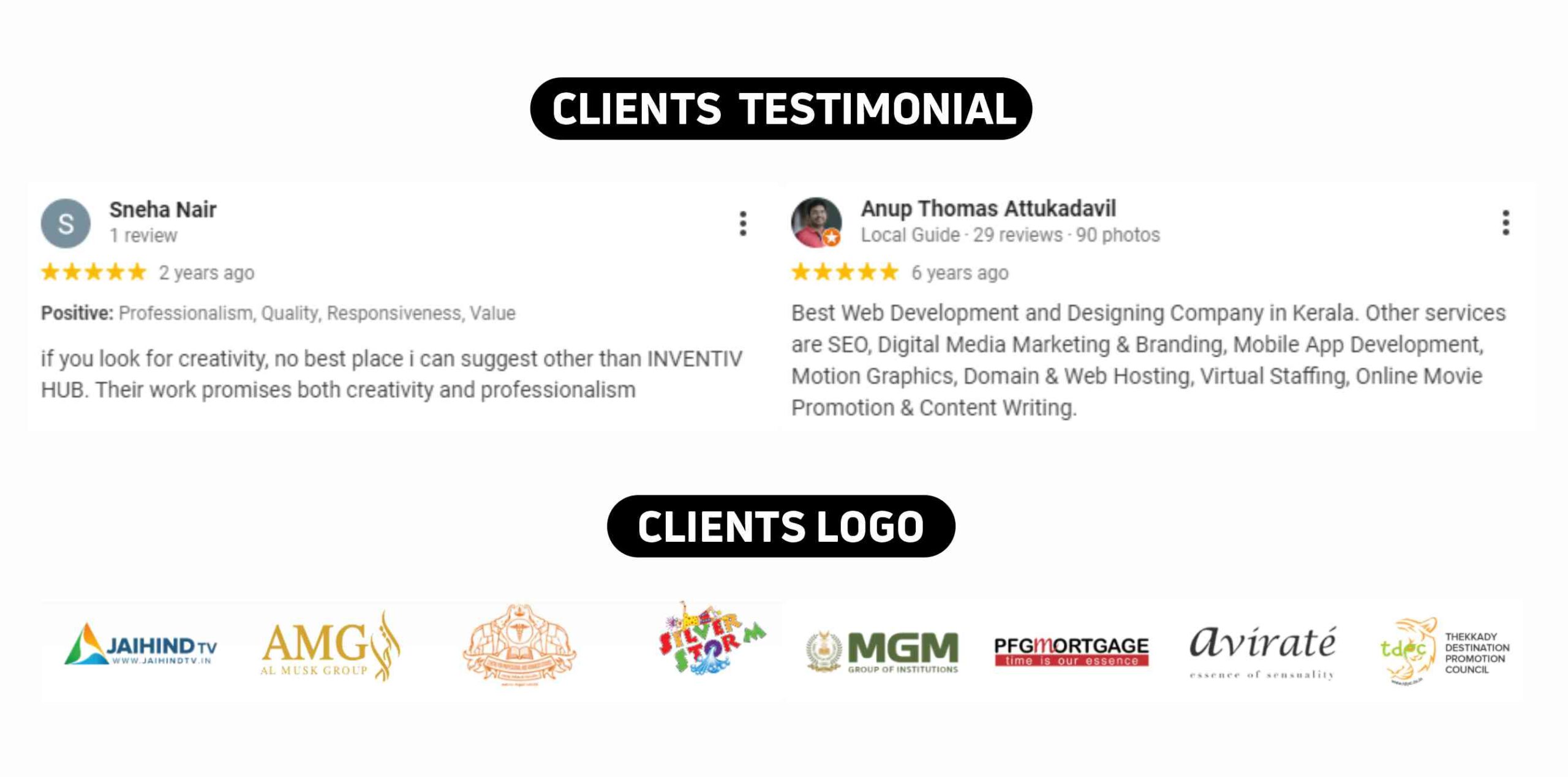 The Inventiv Hub Pvt. Ltd Clients Testimonials & logos