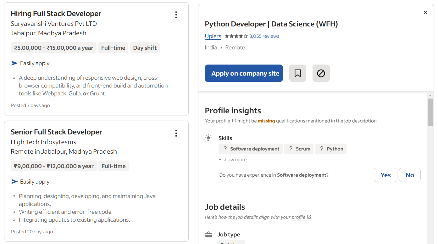 Current Job Openings in Data Science in Jabalpur