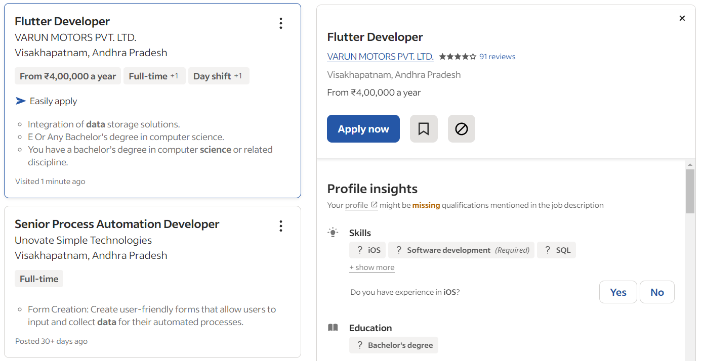 Current Job Openings in Data Science in Vizag